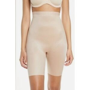 Spanx |‎ High Waist Nude Mid Thigh Slimming Shorts Shapewear Sz S